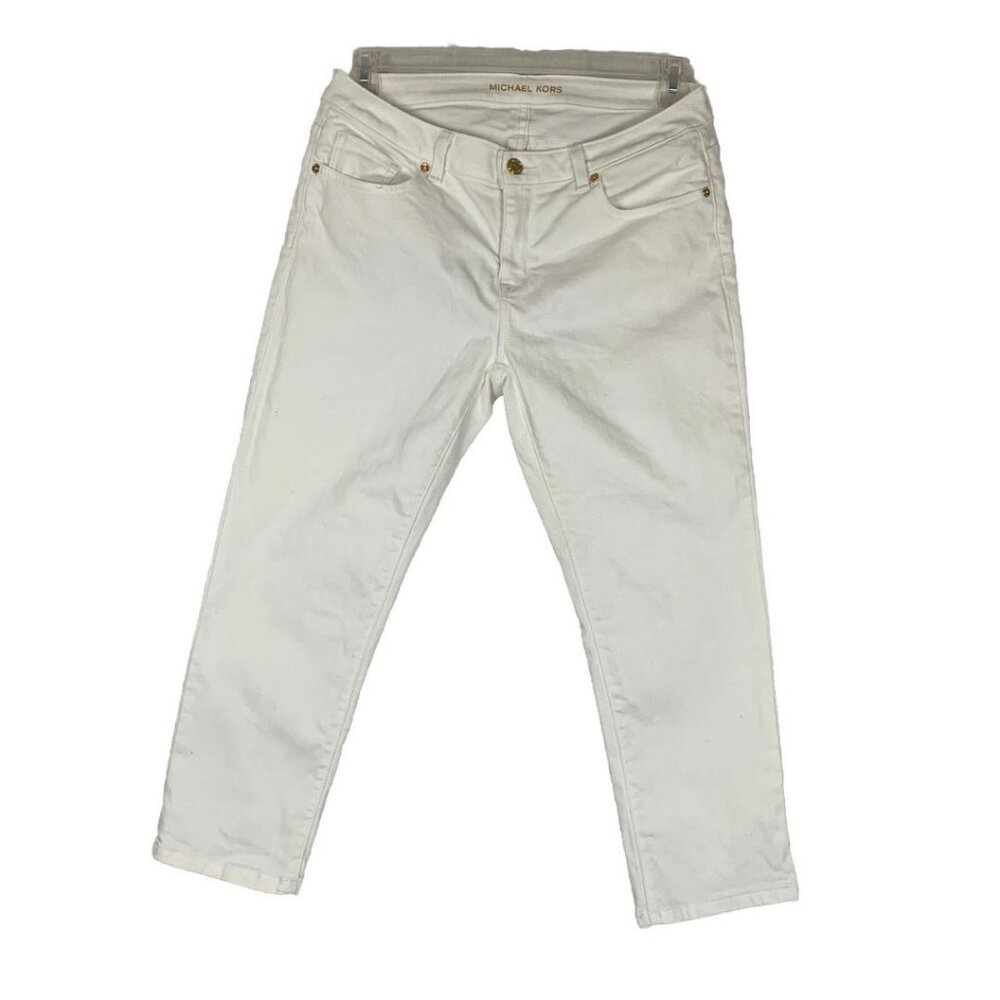 MICHAEL KORS Capri White Stretch Jeans Women's Size 8
